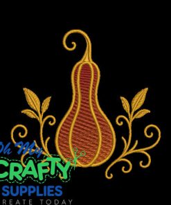 Golden Autumn Gourd Embroidery Design
