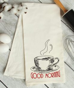 Good Morning Sketch Coffee Embroidery Design