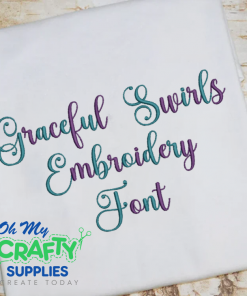 Graceful Swirls Embroidery Font (BX Included)