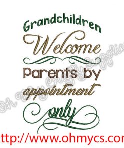 Grandchildren Welcome Embroidery Design