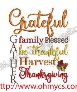 Grateful Embroidery Design