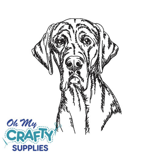 Great Dane Sketch 1116 Embroidery Design