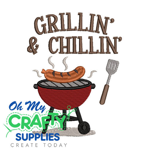 Grillin' and Chillin' 622 Embroidery Design