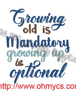 Growing Up Embroidery Design
