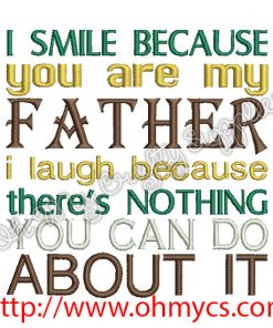 HAHA Father Embroidery Design