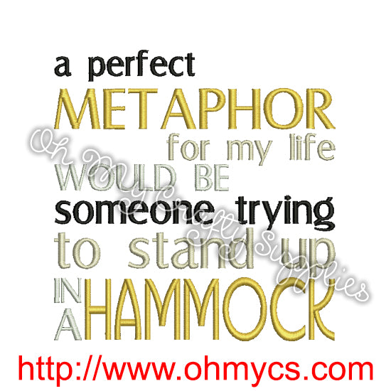 Life Metaphor Embroidery Design