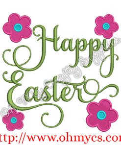 Happy Easter Embroidery Design