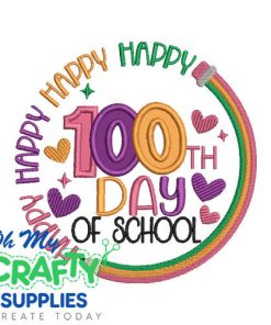 Happy 100th Day Embroidery Design