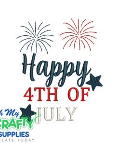 Happy 4th of July 525 Embroidery Design