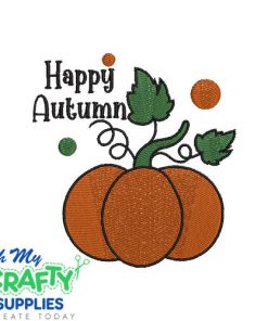 Happy Autumn Pumpkin 712 Embroidery Design