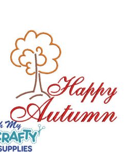 Happy Autumn Tree 722 Embroidery Design