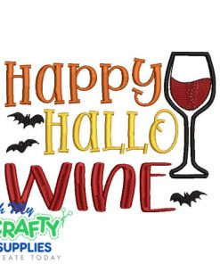 Happy Hallo Wine Embroidery Design