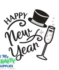 Happy New Year 2024 Embroidery Design