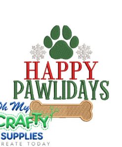 Happy Pawlidays 1028 Embroidery Design