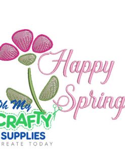 Happy Spring Flower 218 Embroidery Design
