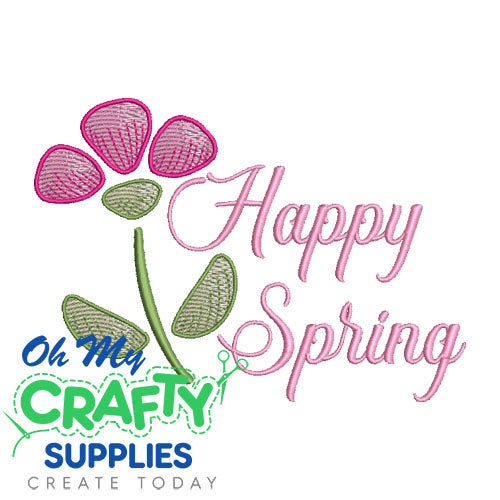 Happy Spring Flower 218 Embroidery Design