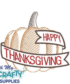 Happy Thanksgiving Pumpkin 1113 Embroidery Design