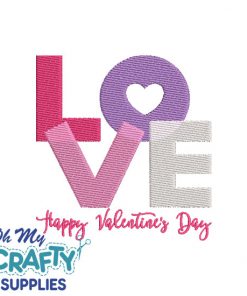 Happy Valentine's LOVE 1522 Embroidery Design
