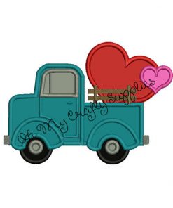 Heart Truck Applique Embroidery Design