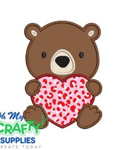 Heart Bear 114 Applique Embroidery Design