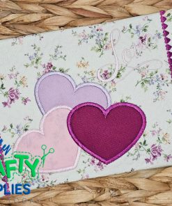 Heart Trio Mug Rug Embroidery Design (REV)