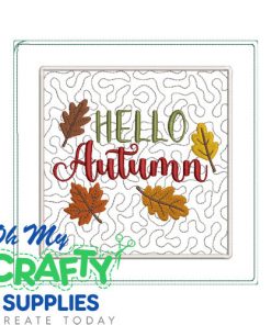 Hello Autumn Potholder Embroidery Design (AB)