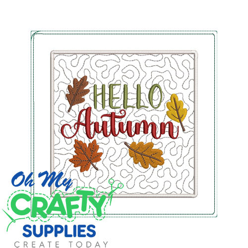 Hello Autumn Potholder Embroidery Design (AB)