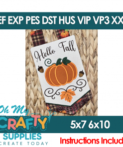 Hello Fall Hanger Embroidery Design