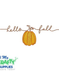Hello Fall Sketch Line Art 99 Embroidery Design