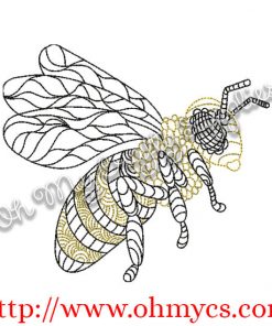 Henna Bee Embroidery Design
