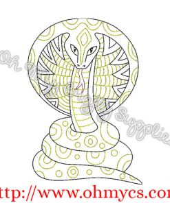Henna Cobra Embroidery Design