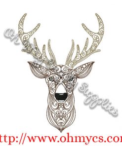 Henna Deer Embroidery Design