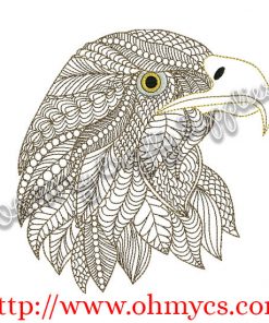 Henna Eagle Embroidery Design