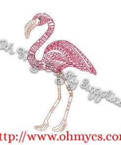 Henna Flamingo Embroidery Design