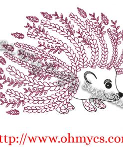 Henna Hedge Hog Embroidery Design