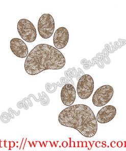 Henna Paw Prints Embroidery Design