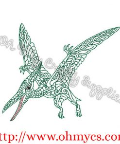 Henna Pterodactyl Embroidery Design
