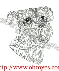 Henna Schnauzer Embroidery Design