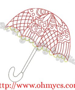 Henna Umbrella Embroidery Design