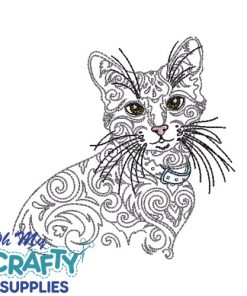 Henna Cat 81921 Embroidery Design