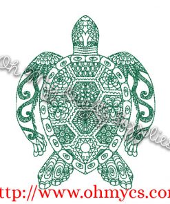 Henna Turtle Embroidery Design