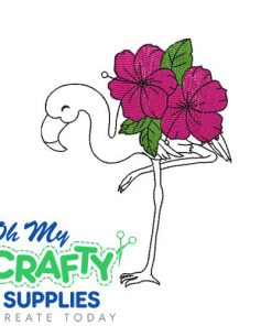Hibiscus Flamingo Embroidery Design