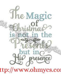 His Presence Embroidery Design