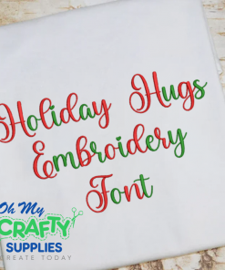 Holiday Hugs Embroidery Font (BX Included)
