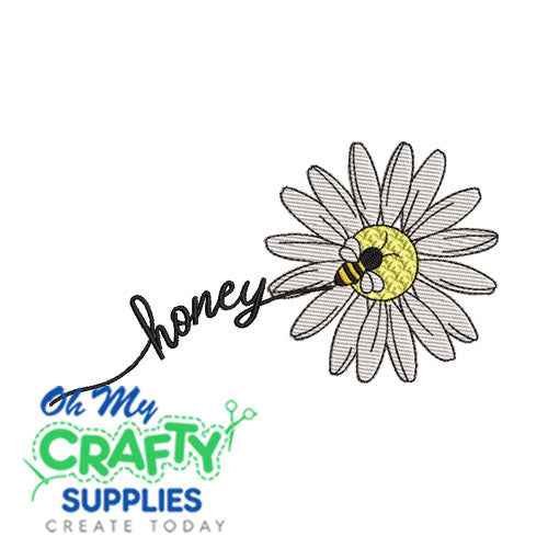Honey Bee Flower 25 Embroidery Design