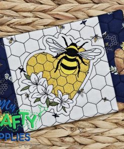 Honey Comb Mug Rug Embroidery Design (MRM)