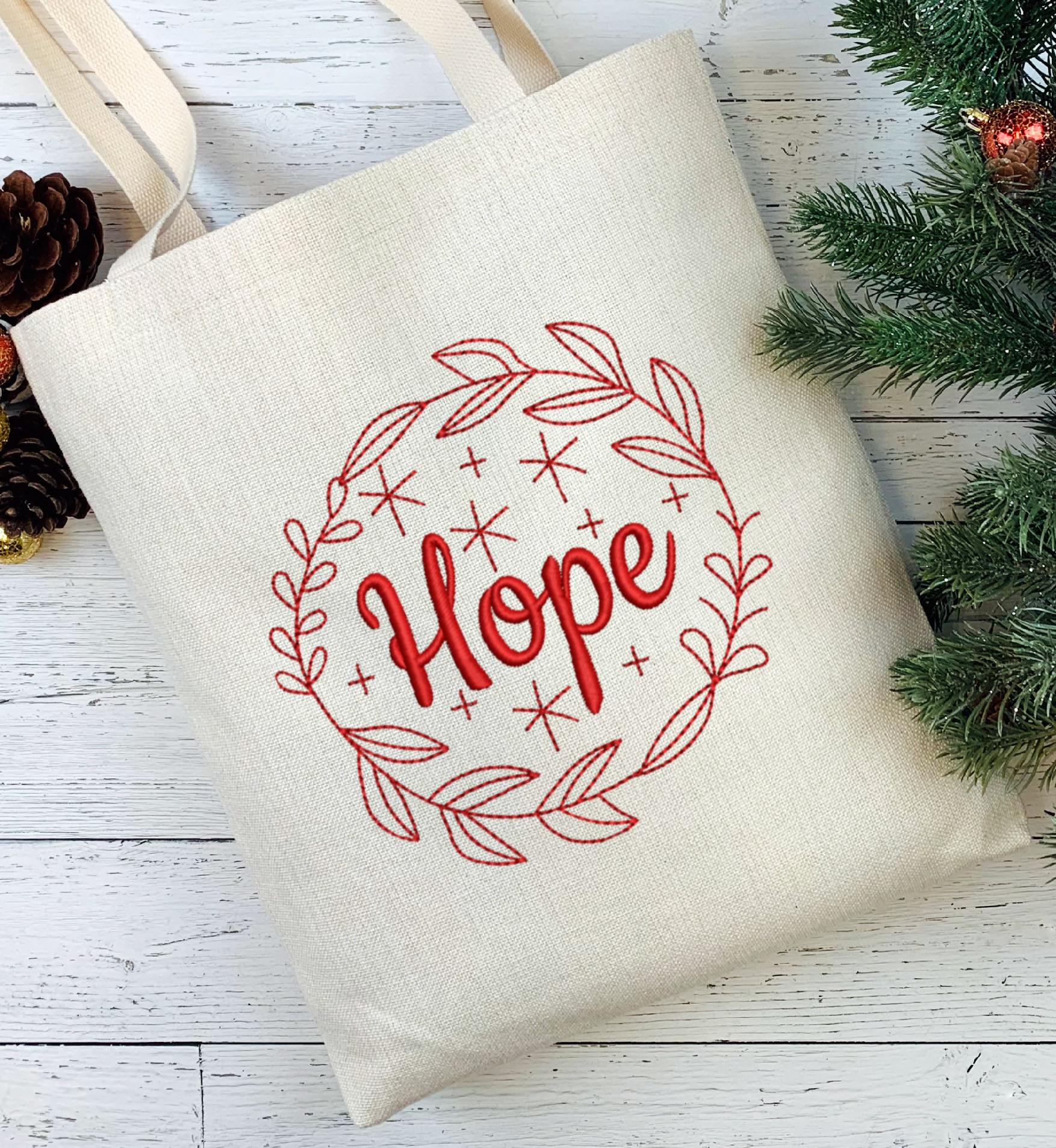Hope Wreath 2020 Embroidery Design