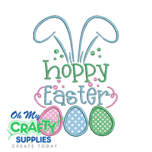 Hoppy Easter Applique 25 Embroidery Design