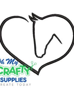Horse Heart Embroidery Design