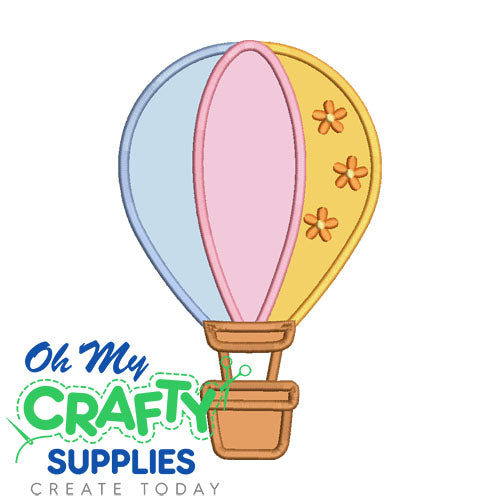 Hot Air Balloon Applique Embroidery Design